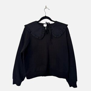 H&M Black Peter Pan Collared Sweatshirt